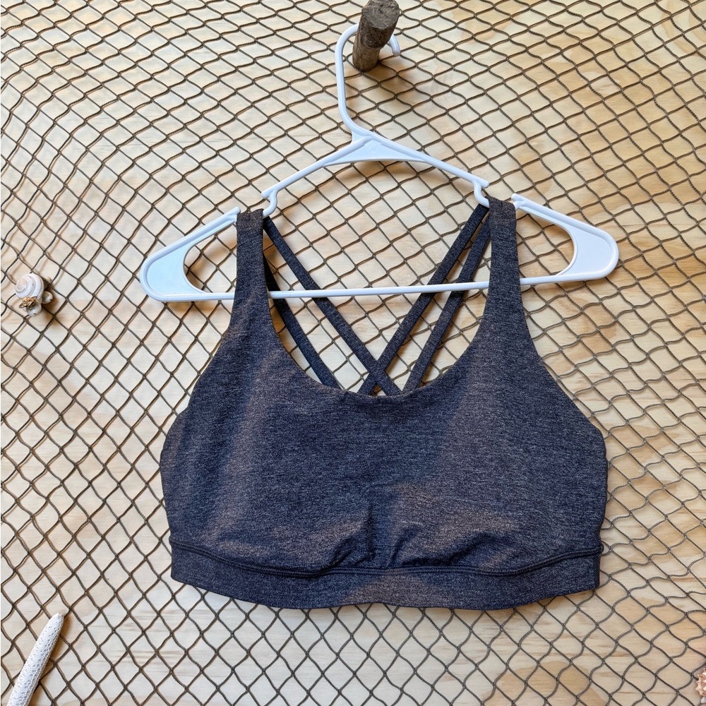 lululemon athletica Gray Sports Bra with Wide Shoulder Straps and Medium Support